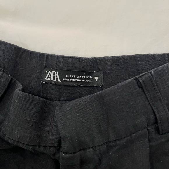 ZARA High-Rise Linen Blend Shorts - Picture 6 of 7